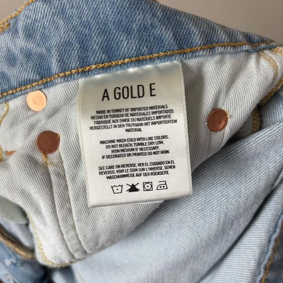 Agolde Jamie High Rise Hidden Button Fly Classic Distressed Jeans Size 27 (Read) - Picture 6 of 7